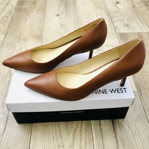 Nine West Arlene Brown Leather Pumps Size 7.5 **NEW IN BOX**